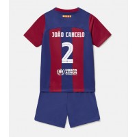 Echipament fotbal Barcelona Joao Cancelo #2 Tricou Acasa 2023-24 pentru copii maneca scurta (+ Pantaloni scurti)